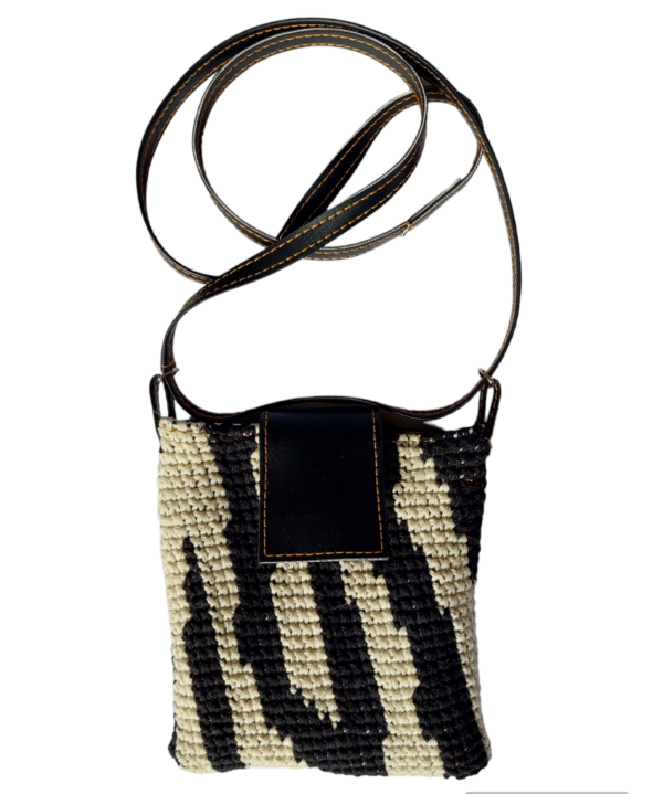 Small crochet zebra print bag