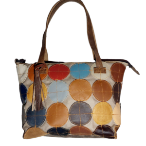 Leather tote handbag