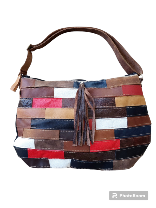 Leather hobo style handbag