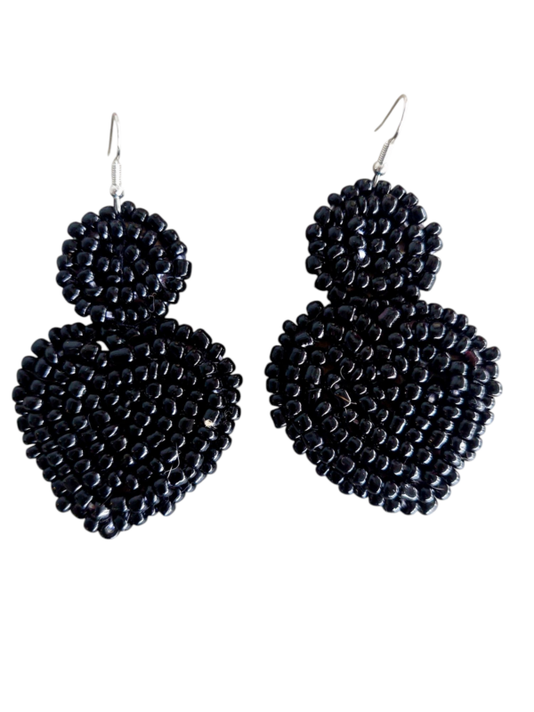 Earrings beaded hearts