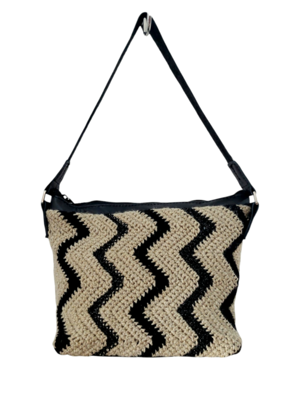 Handbag crochet and leather Sage